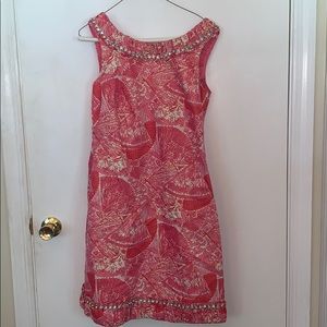 Lily Pulitzer pink seashell pattern cocktail dress